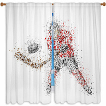 Abstract Hockey Player Window Curtains 42673365