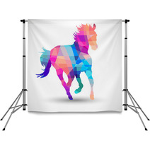 Abstract Horse Of Geometric Shapes Backdrops 54961830