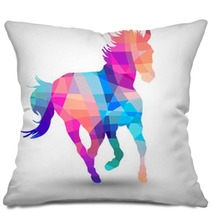 Abstract Horse Of Geometric Shapes Pillows 54961830