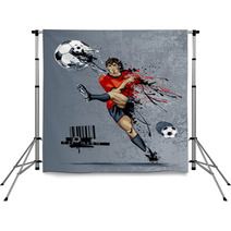 Abstract Image Of Soccer Player Backdrops 49431122