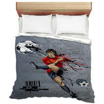 Abstract Image Of Soccer Player Bedding 49431122