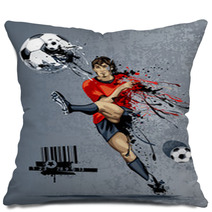 Abstract Image Of Soccer Player Pillows 49431122