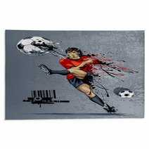 Abstract Image Of Soccer Player Rugs 49431122
