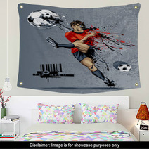 Abstract Image Of Soccer Player Wall Art 49431122