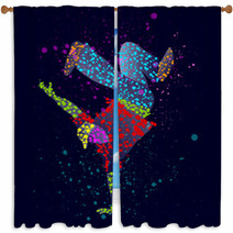 Abstract Male Dancer Window Curtains 60621952