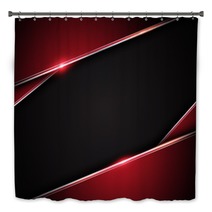Abstract Metallic Red Black Frame Layout Design Tech Innovation Concept Background Bath Decor 116888488