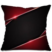 Abstract Metallic Red Black Frame Layout Design Tech Innovation Concept Background Pillows 116888488