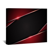 Abstract Metallic Red Black Frame Layout Design Tech Innovation Concept Background Wall Art 116888488