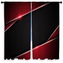 Abstract Metallic Red Black Frame Layout Design Tech Innovation Concept Background Window Curtains 116888488