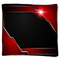 Abstract Metallic Red Black Frame Layout Modern Tech Design Template Background Blankets 128341187