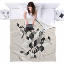 Abstract Modern Geometric Background Blankets 115050877