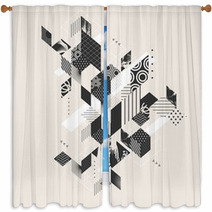 Abstract Modern Geometric Background Window Curtains 115050877