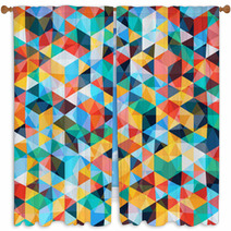 Abstract Mosaic Pattern Window Curtains 65508809