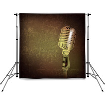 Abstract Music Background With Retro Microphone Backdrops 45197820
