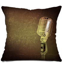 Abstract Music Background With Retro Microphone Pillows 45197820