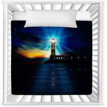 Abstract Ocean Background With Lighthouse Nursery Decor 55401732