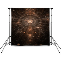Abstract Old Alchemic Symbol Theme Brown On Black Backdrops 56355909