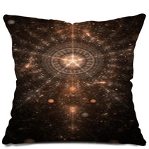 Abstract Old Alchemic Symbol Theme Brown On Black Pillows 56355909