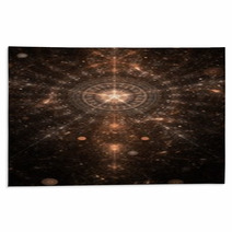 Abstract Old Alchemic Symbol Theme Brown On Black Rugs 56355909