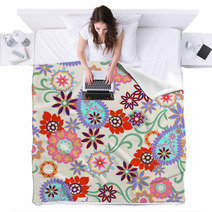 Abstract Paisley Seamless Background Blankets 63819064