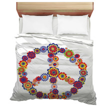 Abstract Peace Flower Symbol Bedding 67049734