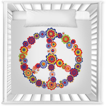 Abstract Peace Flower Symbol Nursery Decor 67049734