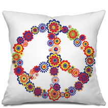 Abstract Peace Flower Symbol Pillows 67049734