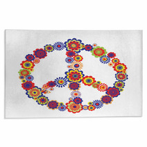 Abstract Peace Flower Symbol Rugs 67049734