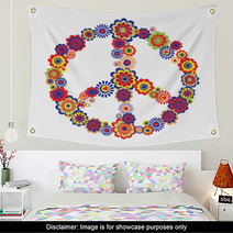 Abstract Peace Flower Symbol Wall Art 67049734