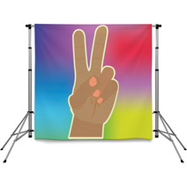 Abstract Peace Icon Isolated On Background Backdrops 65445651