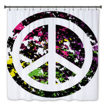 Abstract Peace Icon Isolated On Background Bath Decor 65445607