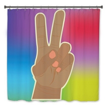 Abstract Peace Icon Isolated On Background Bath Decor 65445651