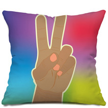 Abstract Peace Icon Isolated On Background Pillows 65445651
