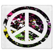 Abstract Peace Icon Isolated On Background Rugs 65445607