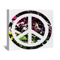 Abstract Peace Icon Isolated On Background Wall Art 65445607