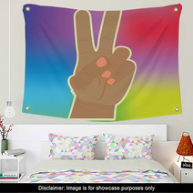 Abstract Peace Icon Isolated On Background Wall Art 65445651