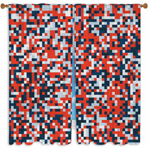 Abstract Pixel Background Window Curtains 63383015