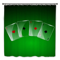 Abstract Playing Cards On Green Background Bath Decor 70980558
