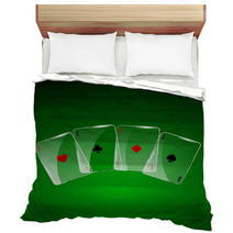 Abstract Playing Cards On Green Background Bedding 70980558