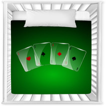Abstract Playing Cards On Green Background Nursery Decor 70980558