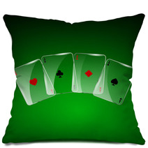 Abstract Playing Cards On Green Background Pillows 70980558