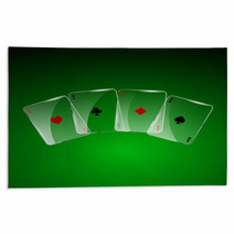 Abstract Playing Cards On Green Background Rugs 70980558