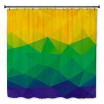Abstract Polygon Background Brazil Flag Colors Vector Bath Decor 65277573