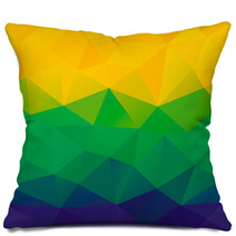 Abstract Polygon Background Brazil Flag Colors Vector Pillows 65277573