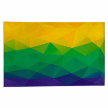Abstract Polygon Background Brazil Flag Colors Vector Rugs 65277573