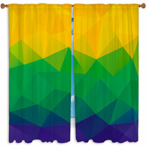 Abstract Polygon Background Brazil Flag Colors Vector Window Curtains 65277573