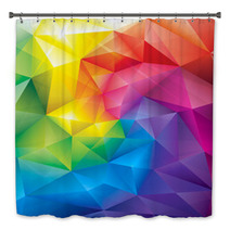 Abstract Polygonal Gems Colors Background. Bath Decor 62390564