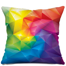 Abstract Polygonal Gems Colors Background. Pillows 62390564