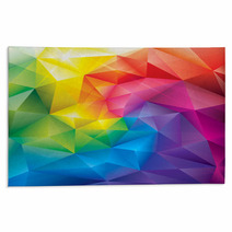 Abstract Polygonal Gems Colors Background. Rugs 62390564