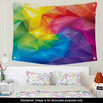 Abstract Polygonal Gems Colors Background. Wall Art 62390564
